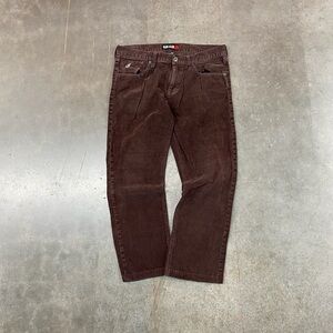 Y2K‎ Quiksilver Quik Jean Brown Corduroy Pants Straight leg women's 34x32